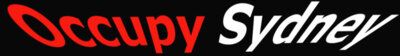 Occupy Sydney stretched RW on black